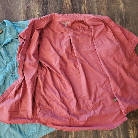 2 Men's Great Northwest XL Button Up Short Sleece Work Shirts - Picture 3 of 6